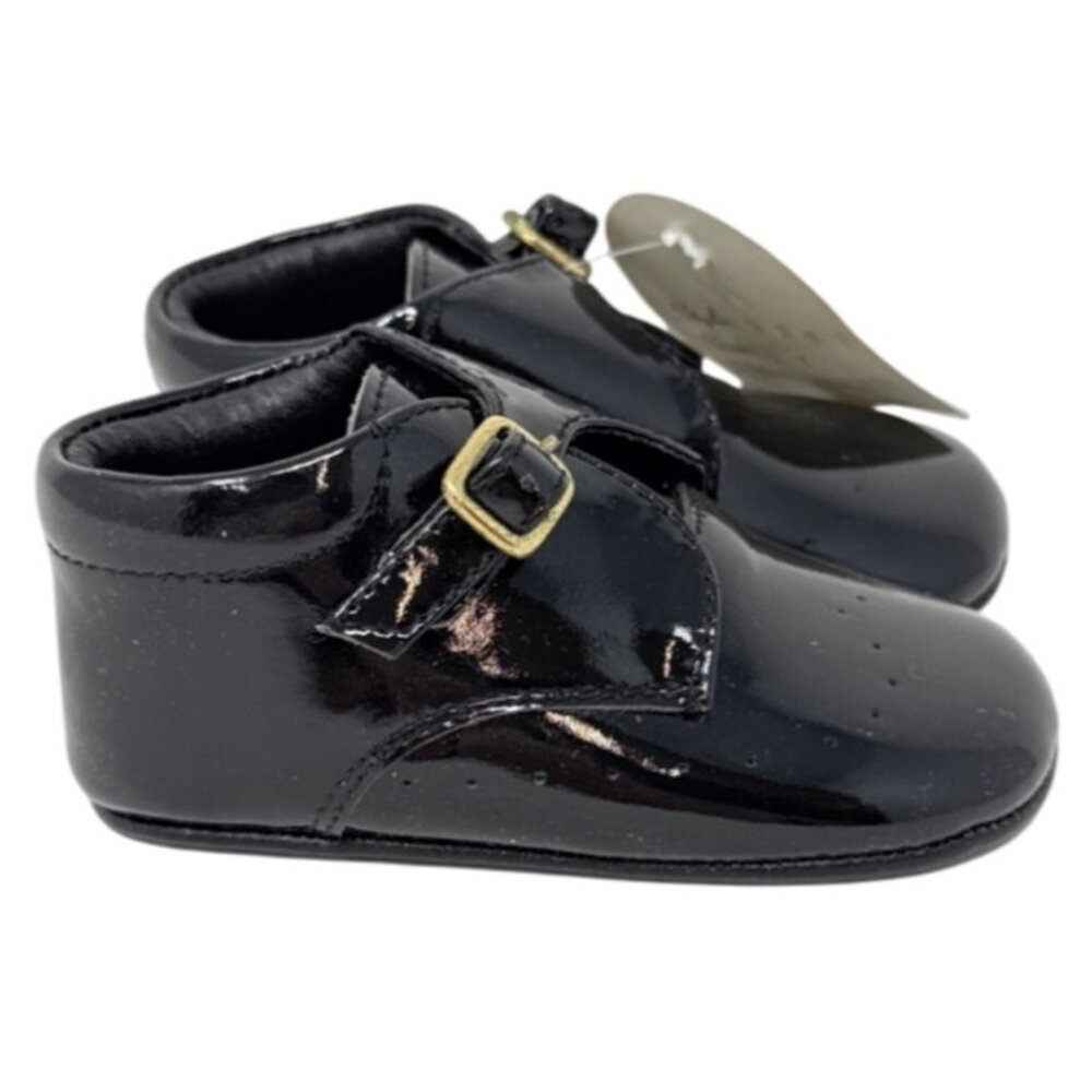 Black Patent Leather Baby Shoes With Buckles Size 17